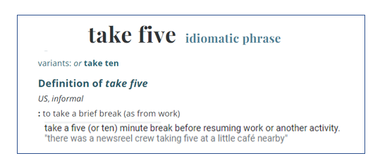 Take Five Definition 